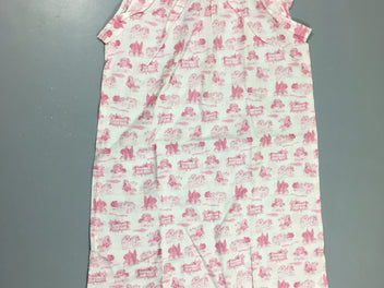 Robe s.m blanc motifs roses