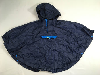 Poncho à capuche imperméable bleu marine 89-102cm