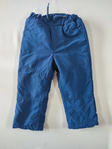 Pantalon bleu doublé velours jaune, moins cher chez Petit Kiwi