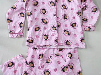 Pyjama 2 pcs flanelle rose Dora