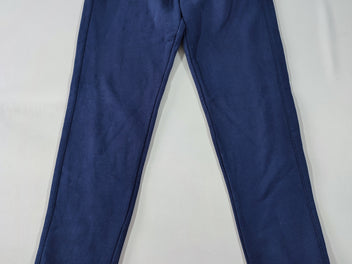 Pantalon molleton bleu marine ceinture élastique mauve