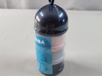 NEUF! Doseur de lait en poudre 3 boites empilables bleu marine/grise/rose