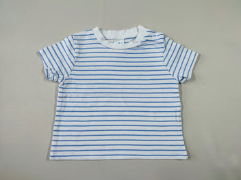 T-shirt m.c blanc ligné bleu