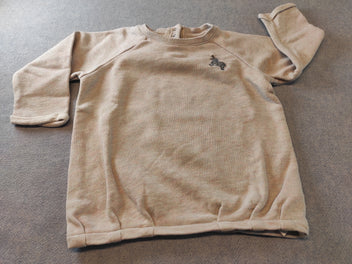 Robe sweat beige clair flammé , petite licorne argentée