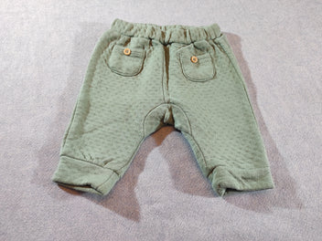 Pantalon molleton gauffré vert d'eau