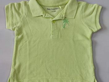 Polo m.c vert anis broderie palmier