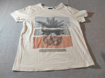 T-shirt m.c blanc  palmier-lunettes-ananas