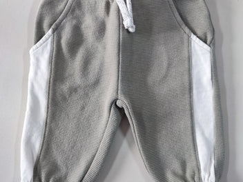Pantalon molleton kaki clair/blanc texturé