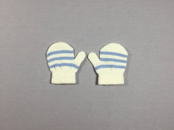 Moufles bébé blanc/bleu clair