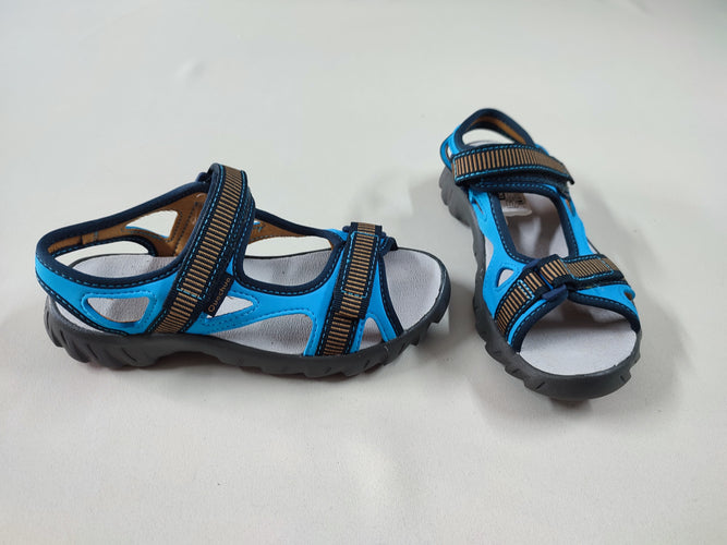 Sandales à scratch bleues et bleues marines, 30-31 - état neuf, moins cher chez Petit Kiwi