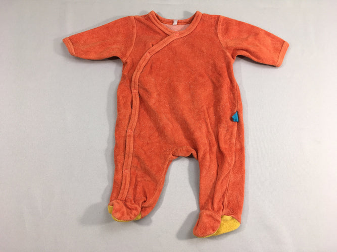 Pyjama velours orange, moins cher chez Petit Kiwi