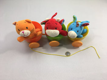Minitoys chariot train 3 peluches