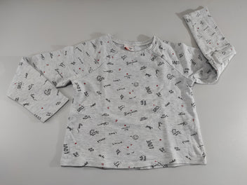 Sweat gris clair flammé motifs