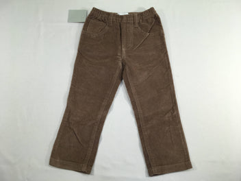 Pantalon velours brun taille élastique