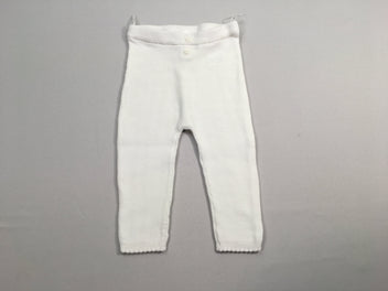 Pantalon mailles blanc boutons