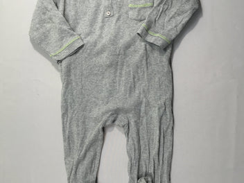 Pyjama gris côtelé boutons-poche