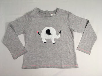 T-shirt m.l gris chiné éléphant, légèrement bouloché