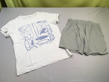 Pyjashort 2pcs jersey grisé-kaki clair Surf