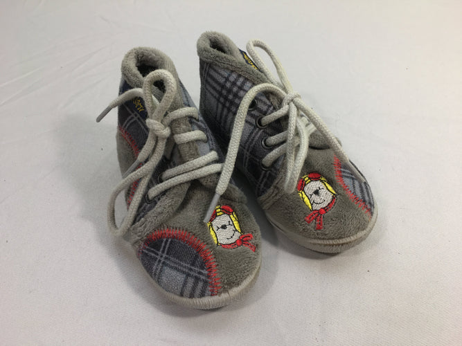 Chaussures style pantoufles grises velours chien Bellamy 19, moins cher chez Petit Kiwi