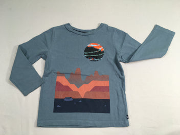 T-shirt m.l bleuté planète sequins réversibles