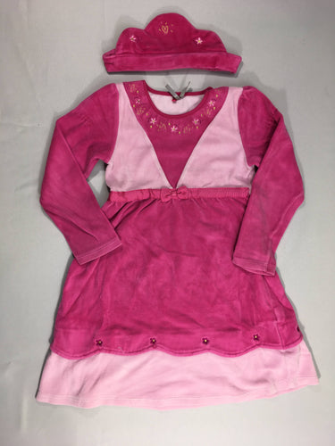 Robe de nuit ml velours rose + bandeau, moins cher chez Petit Kiwi