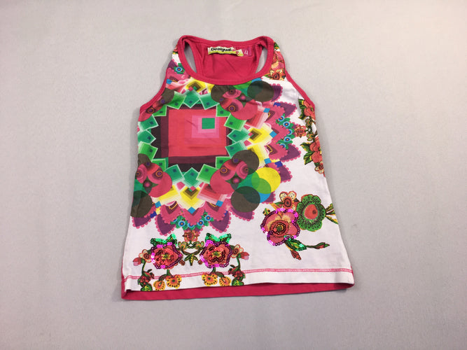 T-shirt s.m rose motifs multicolores, moins cher chez Petit Kiwi