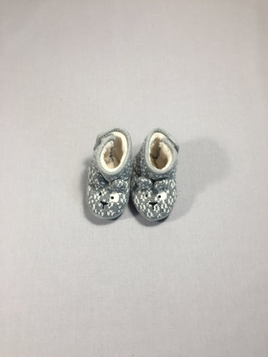 Chaussons bébé gris mailles blanches doublés softy - lapin, moins cher chez Petit Kiwi
