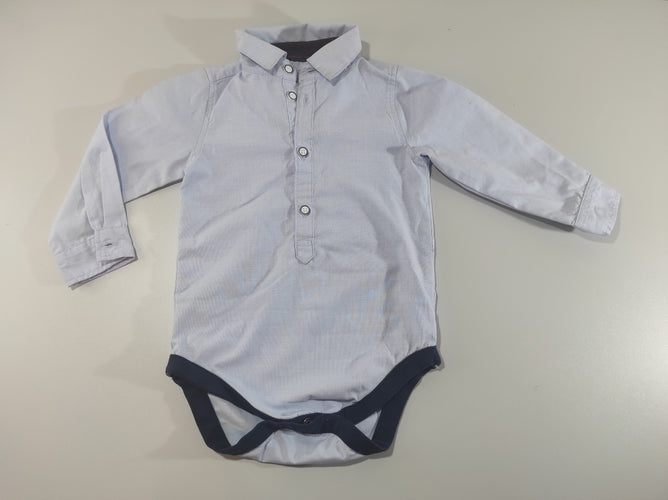 Body chemise m.l bleue clair, moins cher chez Petit Kiwi