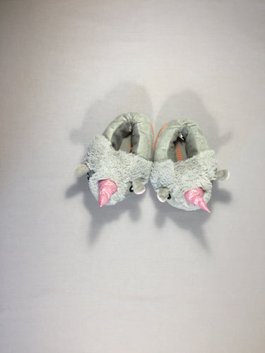 Pantoufles Licorne grise en velours lisse - Emoji (28), moins cher chez Petit Kiwi
