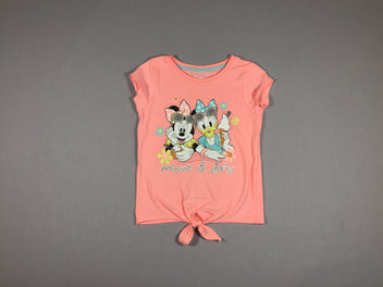 T-shirt m.c rose Minnie et Daisy - noeud dans le bas