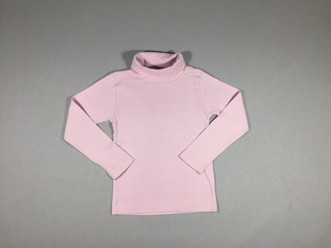 T-shirt col roulé rose clair, moins cher chez Petit Kiwi