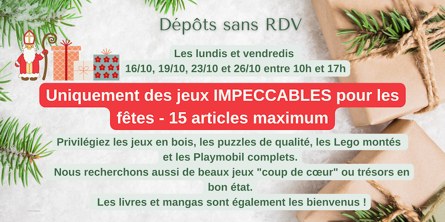 Dépôts sans RDV - jeux impeccables