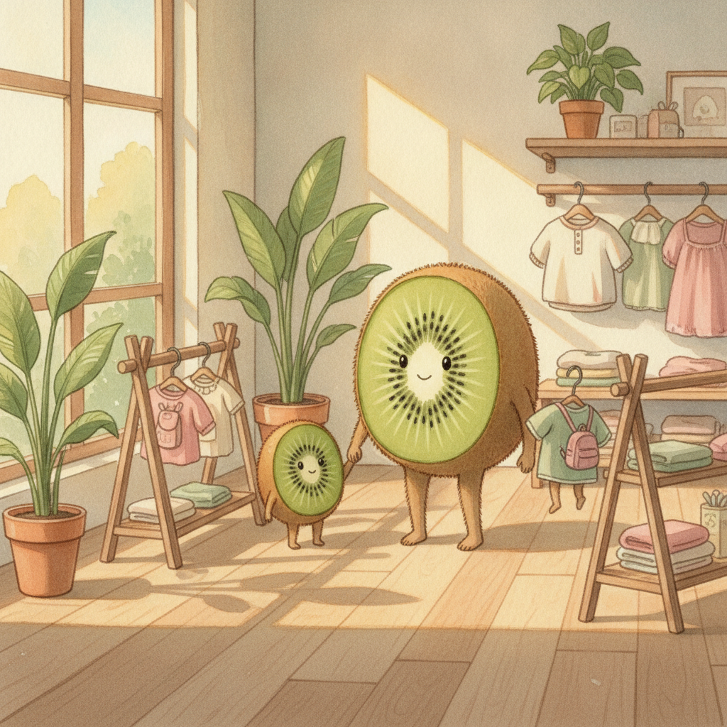 Maman Kiwi et son tout-petit préparent la première rentrée en maternelle avec des vêtements d'occasion chez Petit Kiwi à Eghezée