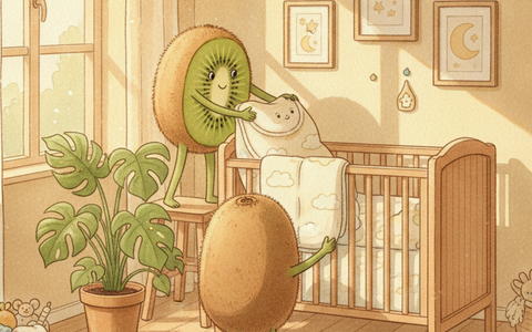Famille kiwi-fruit en chambre de bébé en seconde main — Petit Kiwi