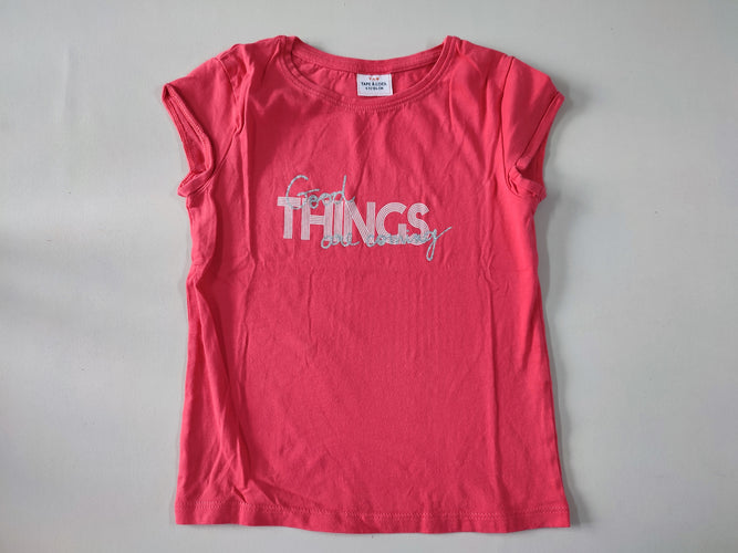 T-shirt m.c rouge "Good things are coming", moins cher chez Petit Kiwi