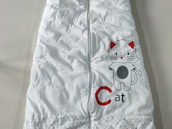 Sac de couchage s.m blanc jersey ouatiné chat 