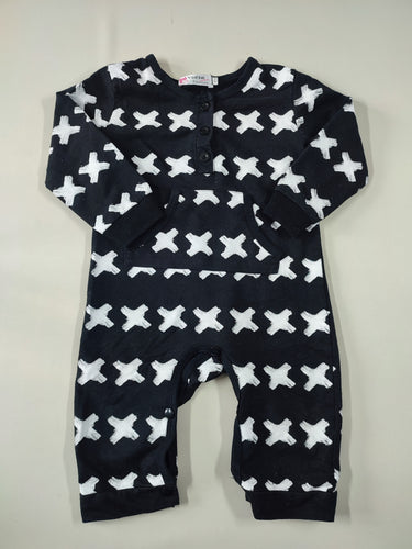 Pyjama molleton noir croix bhes sans pieds, moins cher chez Petit Kiwi