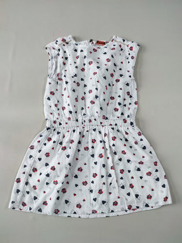 Robe m.c blanche coeurs noirs/rouges, moins cher chez Petit Kiwi