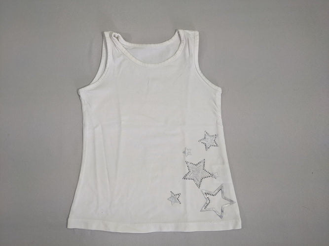 T-shirt s.m blanc étoiles grises strass, moins cher chez Petit Kiwi