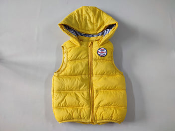 Bodywarmer jaune à capuche écusson 