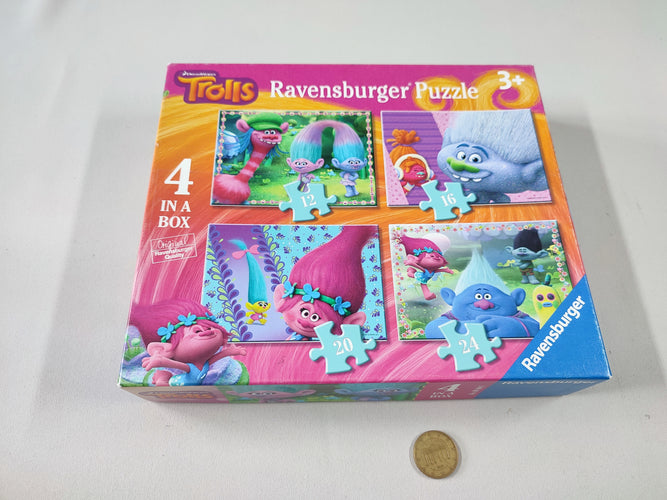 4 puzzles Trolls 3+ - Complet, moins cher chez Petit Kiwi