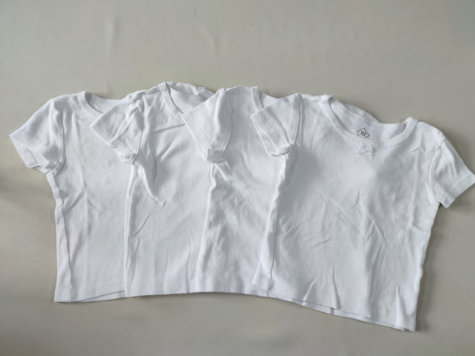 4 chemisettes m.c blanches, moins cher chez Petit Kiwi