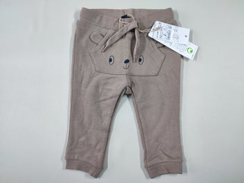 NEUF! Pantalon molleton brun poches ourson