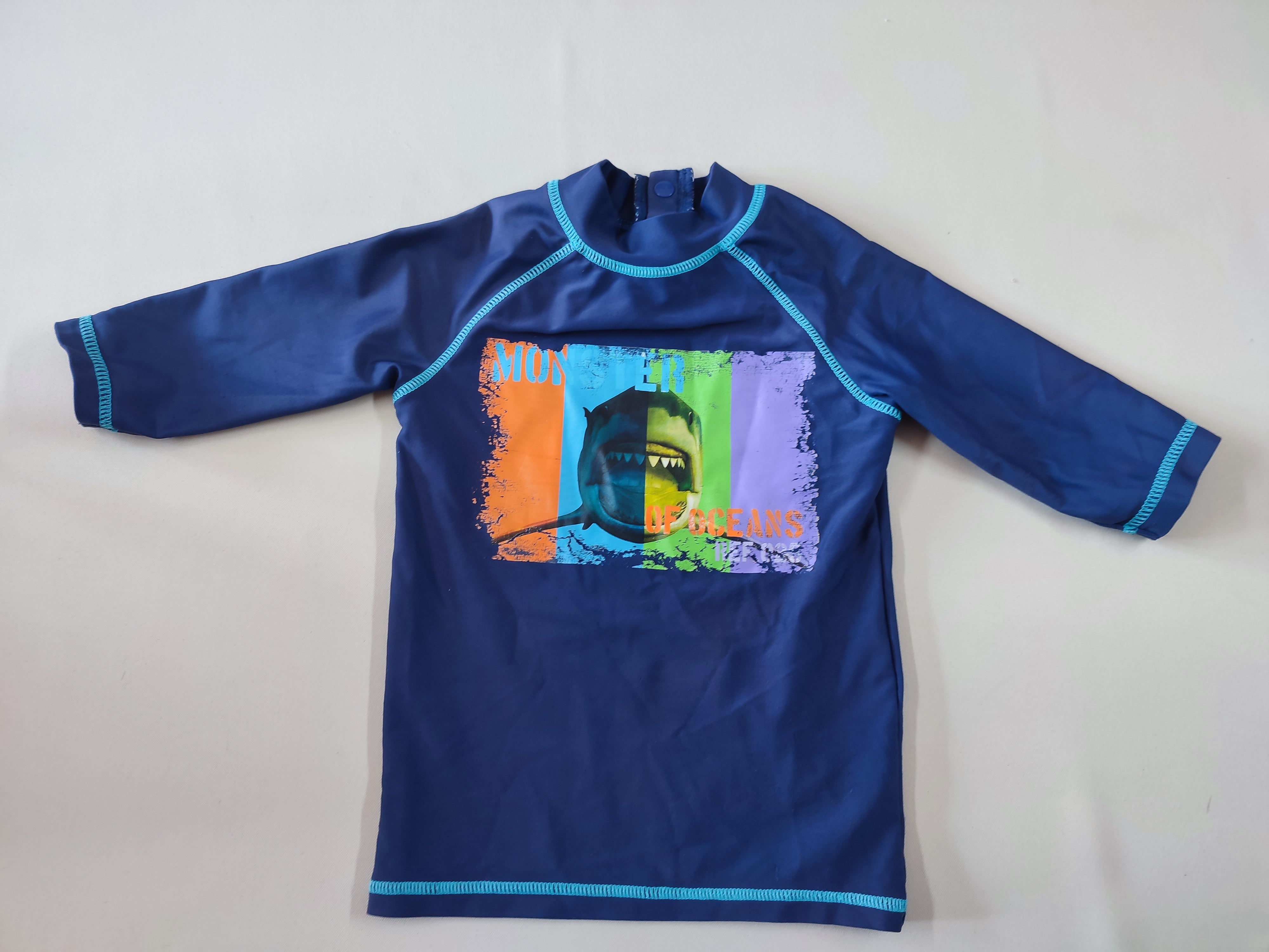 T-shirt m.c anti-uv bleu marine requin