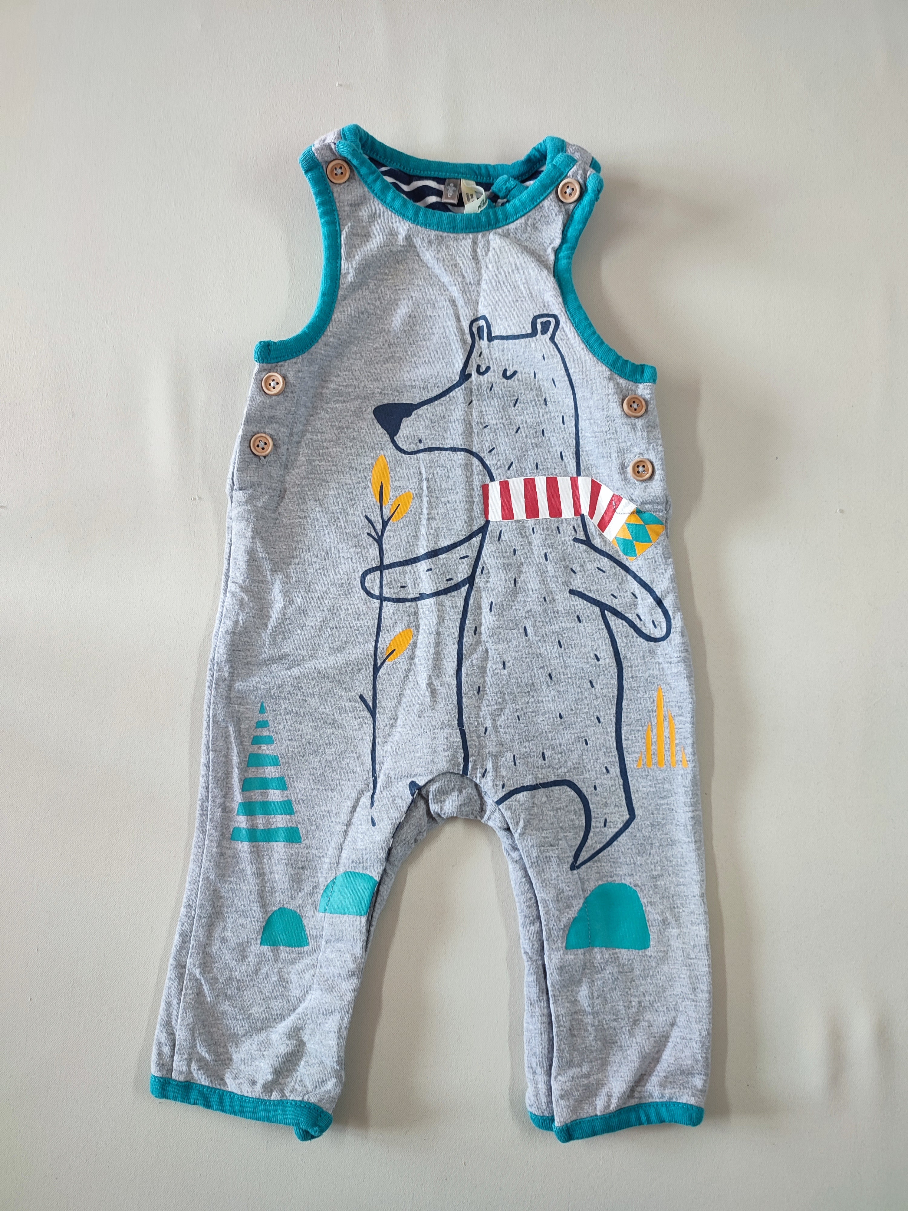 Salopette jersey doublée grise chien écharpe