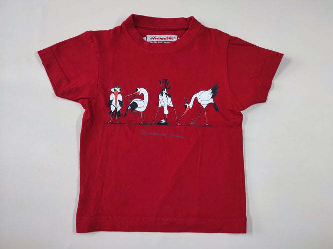 T-shirt m.c rouge cigognes "Strasbourg - France", moins cher chez Petit Kiwi