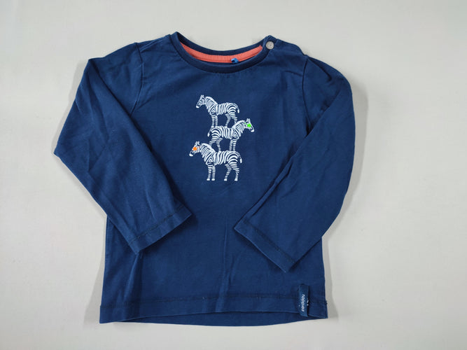 T-shirt m.l bleu marine zèbres, moins cher chez Petit Kiwi