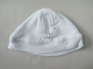 Bonnet jersey blanc lapin, 38 cm