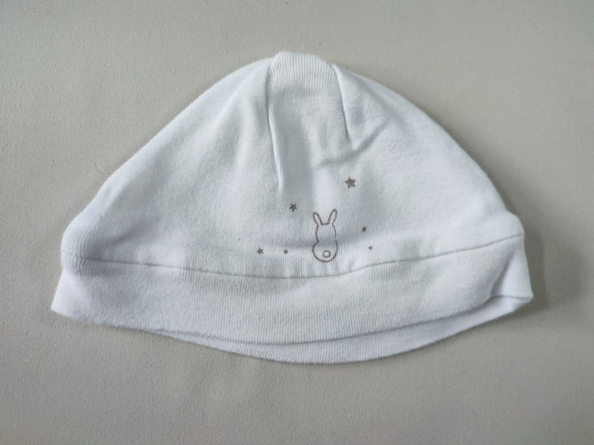 Bonnet jersey blanc lapin, 38 cm, moins cher chez Petit Kiwi