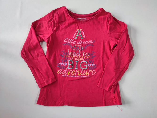 T-shirt m.l rouge "A little dream can lead to a verayé big adventure", moins cher chez Petit Kiwi